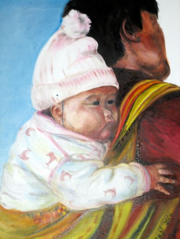 Painting: Baby on Back