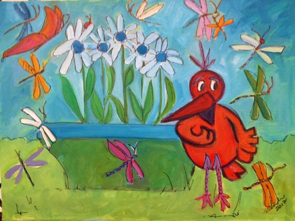 Painting: Red Bird 2
