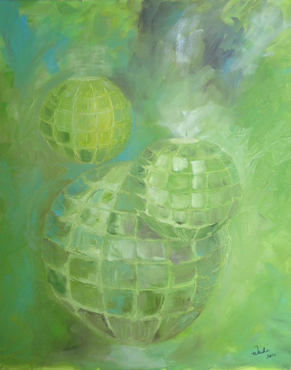 Painting: Orbs Green