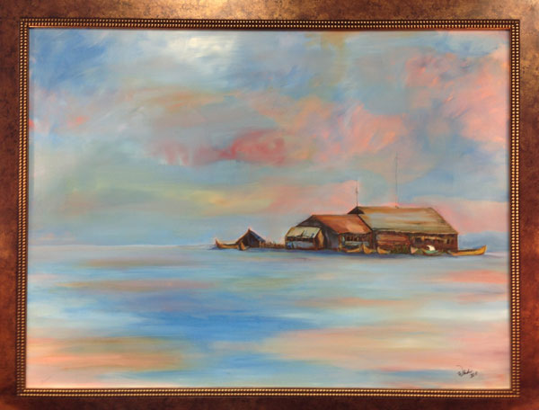 Painting: Tonle Sap Lake Sunset