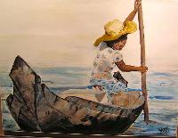 Painting: Cambodian Boat Girl